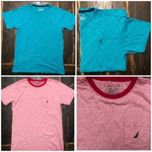 Set of 2 Nautica Boys SZ XL(18-20)Short Sleeve Crewneck J-class logo on chest